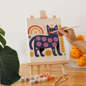 

Dipingere con i numeri - 6 Quadri Mini | Set di tratti astratti gatti