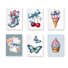 

dipingere con i numeri - 6 Mini Dipinti | Set di Accenti Azzurri