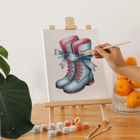 

dipingere con i numeri - 6 Mini Dipinti | Set di Accenti Azzurri