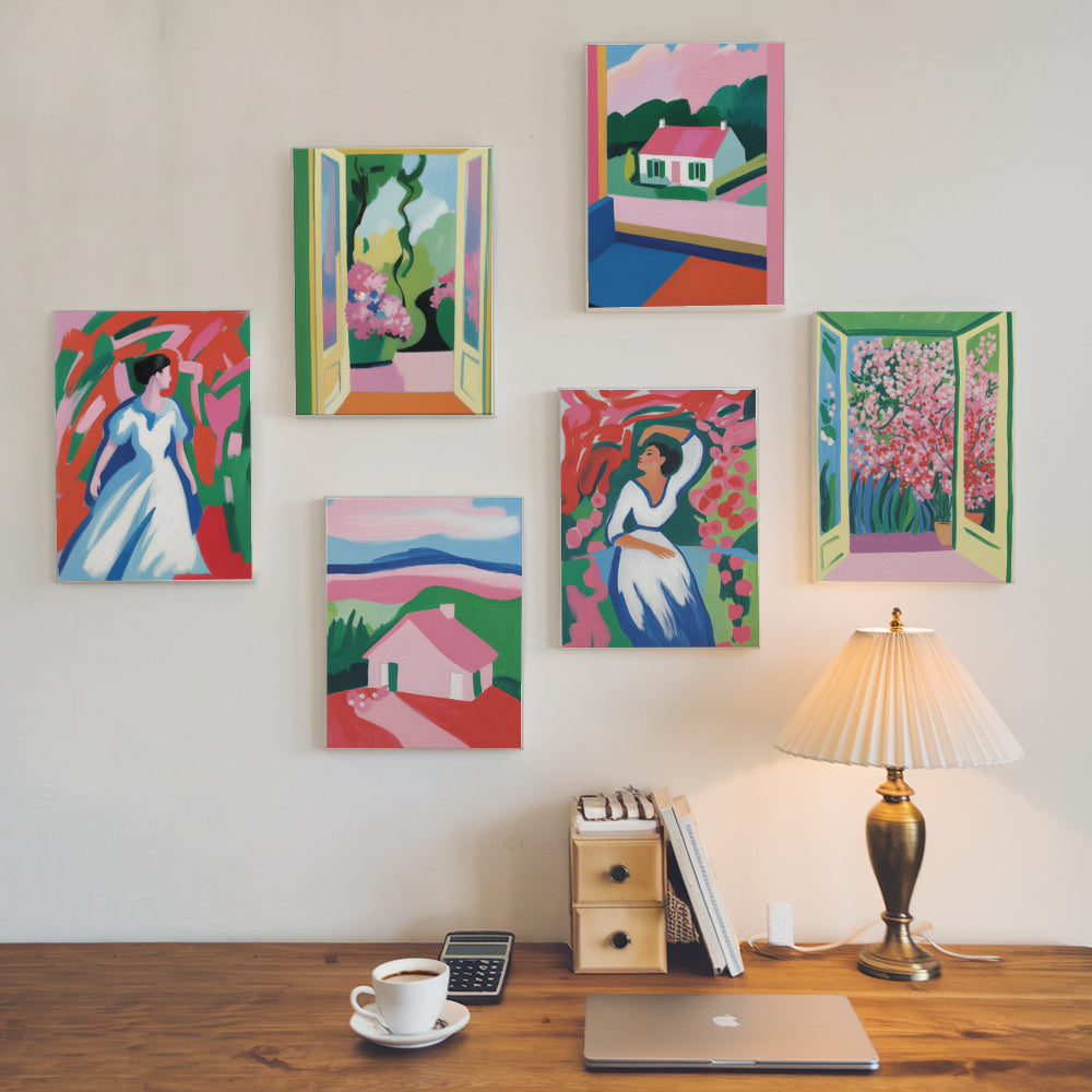 

Set di 6 mini quadri da dipingere con i numeri - Rosse e Fioritura