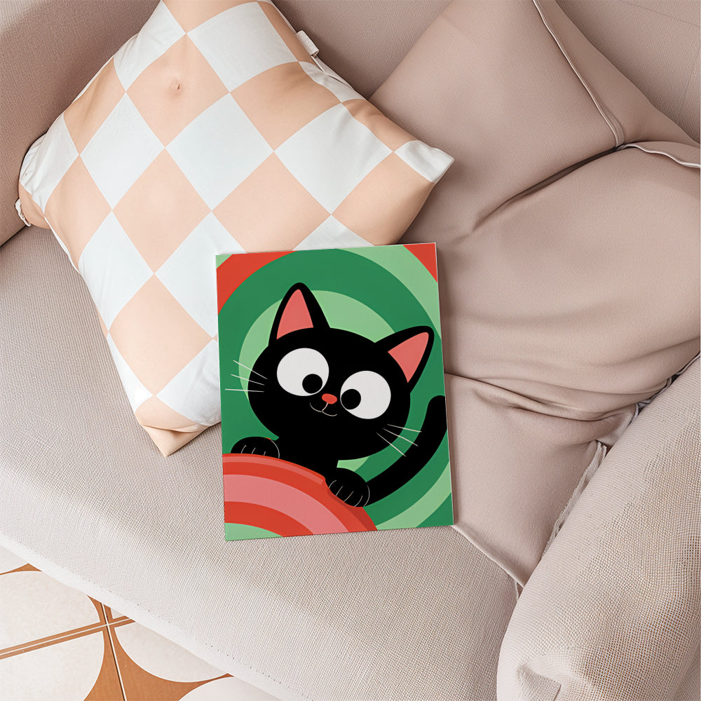 

Dipingere con i numeri - 6 Mini Quadri | Gatto Nero Set Caccia alle Taglie