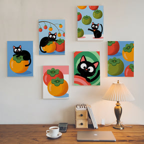 

Dipingere con i numeri - 6 Mini Quadri | Gatto Nero Set Caccia alle Taglie