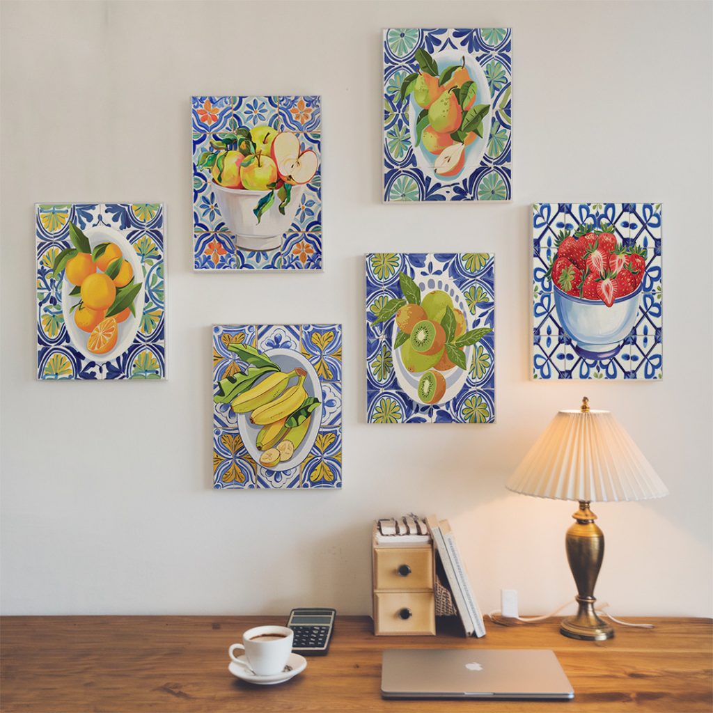 

Dipingere con i numeri - 6 Mini Quadri | Set Classico di Frutta