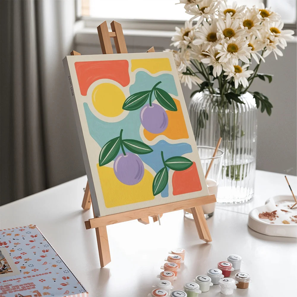 Dipingi con i numeri - 6 mini dipinti | Set di fiori di ciliegio