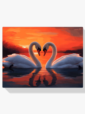 Dipingi con i numeri - Coppia di cigni romantici V2