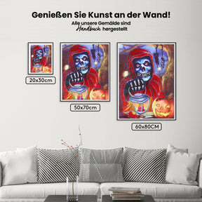 Skelett mit Lampe Speziell - Malen nach Zahlen