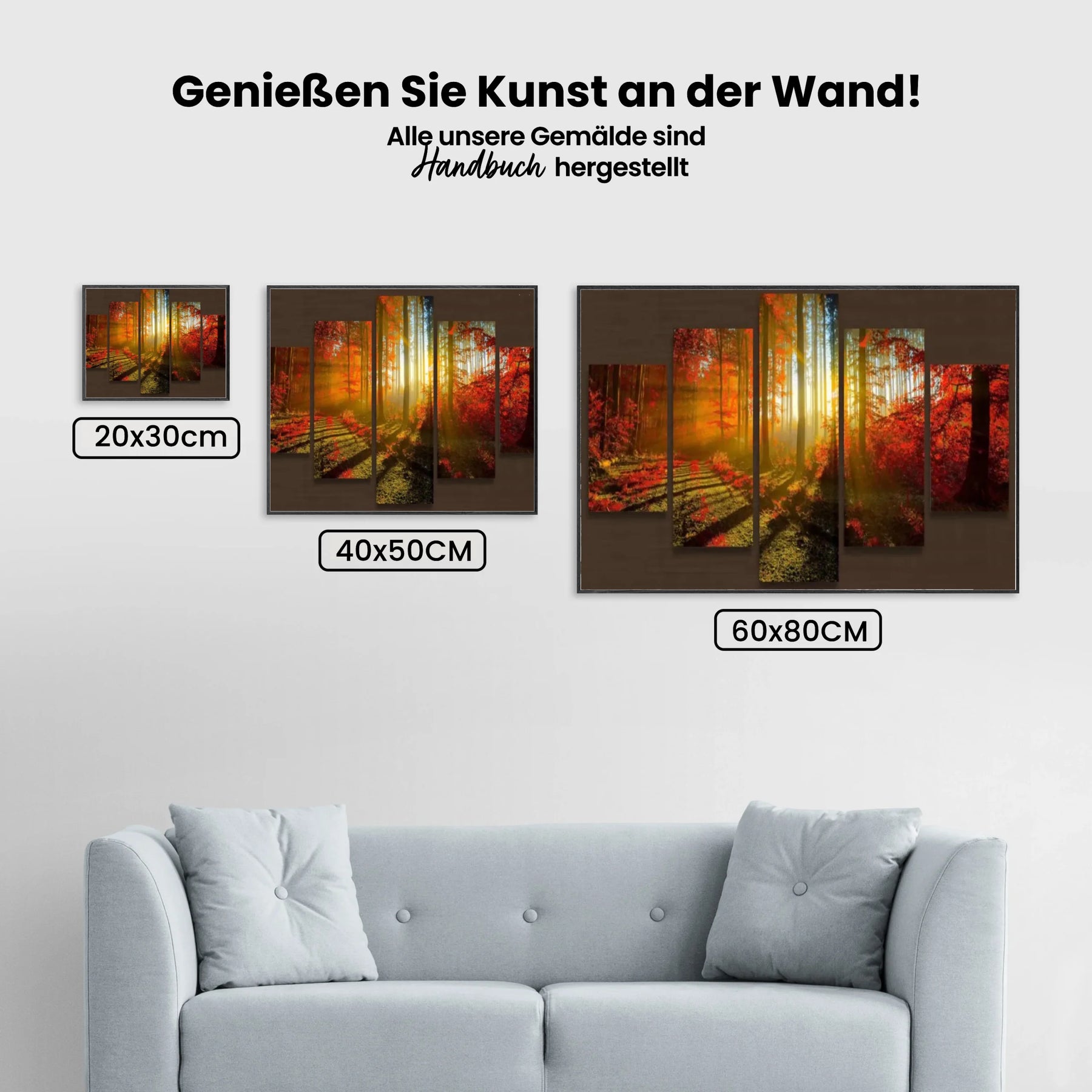 Sonnenstrahlen durch den Wald - Malen nach Zahlen