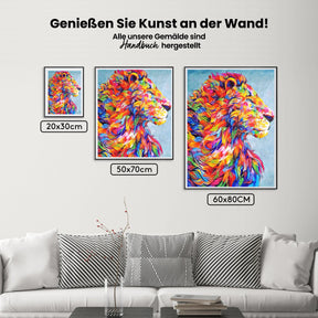 Stolzer Löwe Bunt - Malen nach Zahlen