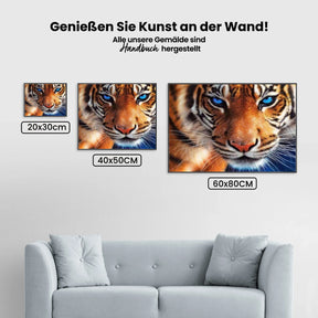 Tiger blaue Augen - Malen nach Zahlen