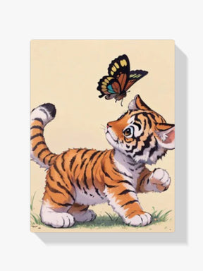 Tiger mit Schmetterlings-Freund - Malen nach Zahlen