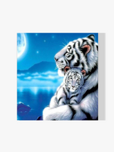 Tiger und Tigerjungtier - Malen nach Zahlen