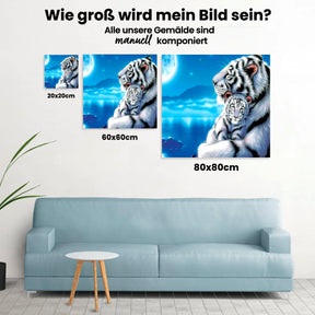 Tiger und Tigerjungtier - Malen nach Zahlen