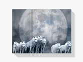 Wolf - Mond | 3 Teile - Malen nach Zahlen